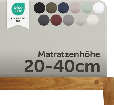 Blumtal Boxspring Hoeslaken - 180 tot 200 x 200 tot 220 cm - Matrashoogte 20 tot 40 cm - Katoenen Hoeslaken - Boxspring en Waterbed - Oeko-TEX gecertificeerd - Lichtgrijs