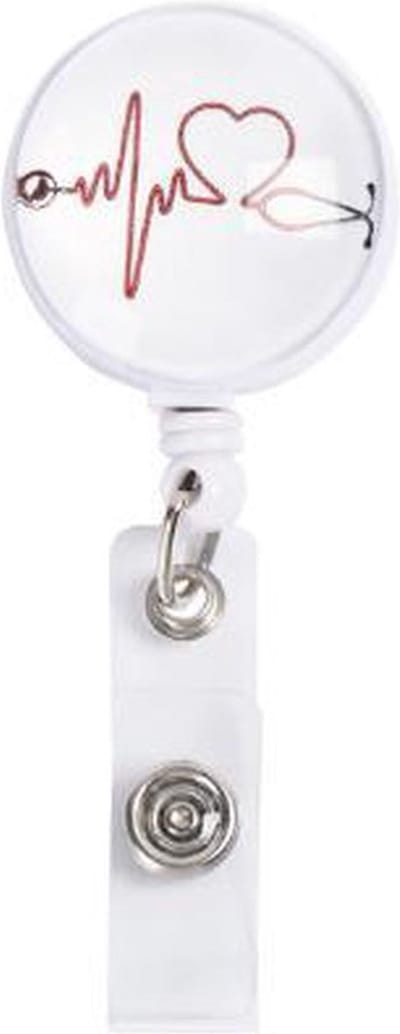 Akyol - Badgehouder met trekkoord verpleegster - -badgehouder -cadeau voor verpleegkundige - verpleegster badgehouder -Clip hartje - wit -cadeau voor verpleegster -badgehouder ziekenhuis - rood - geschenk - hart - cadeau - geschenk - liefdevol - hang