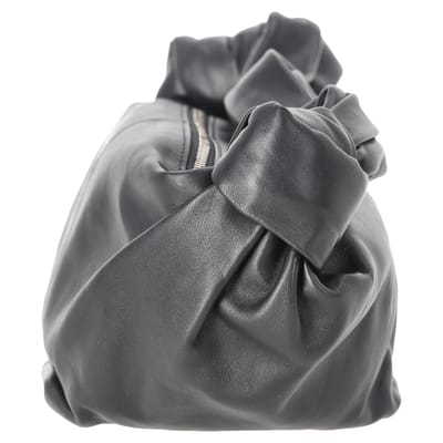 Bottega Veneta Double Knot Teen Schoudertas in Zwart Leer