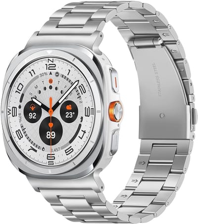 SBG RVS Schakel Bandje Geschikt voor Samsung Galaxy Watch Ultra / 2 - Roestvrij Staal Horlogebandje Zilver