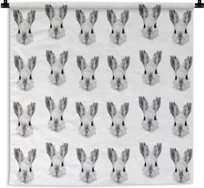 Wandkleed - Wanddoek - Vintage - Konijnen - Patronen - 180x180 cm - Wandtapijt