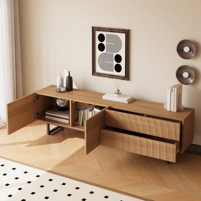 Modern tv-meubel - tv-standaard - tv-paneel - lage tv-standaard - 3D-textuur - 180 x 38 x 51 -5 cm
