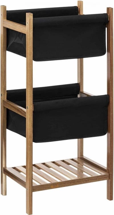 5Five Laag Badkamermeubel Blackacia - Zwart - Afneembare hoes - H73,2 CM