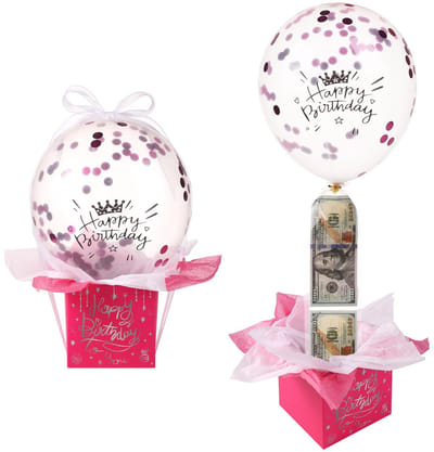 Dailygoody - Trekgeldballondoos - Geldcadeau - Grappige Verrassingsset - Rode Roos - Verjaardagsspaarpot - Voor Vriendin - Vrouw