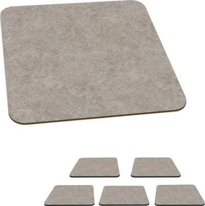 Onderzetters voor glazen - Patroon - Beton - Grijs - 10x10 cm - Glasonderzetters - 6 stuks