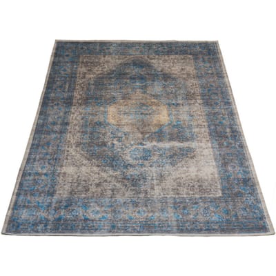 Vloerkleed Madel Groen/Blauw 160 x 230 cm - Laagpolig Synthetisch Vloerkleed – Vintage / Oosters Design