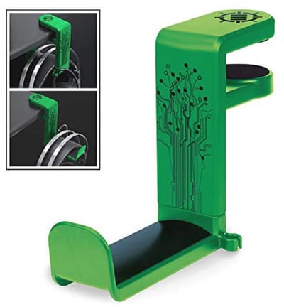 Hoofdtelefoon Hanger met 360 Graden Draaibare Arm - Onder Bureau Klem met Kabel Organizer - Universele Fit en Ruimtebesparend