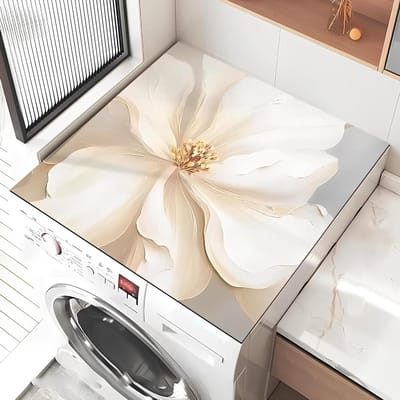 Apparaat Beschermmat - Huishoudmat - Apparaten Beschermen - Super Absorberend - 70 x 70 cm - Beige Bloemen