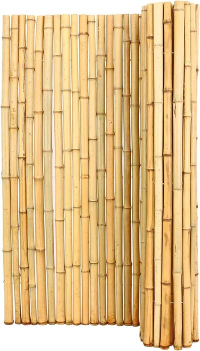 Bamboe Rolhek - Bamboemat - Inkijkbescherming - Extra Dikke Buis - 180 x 200 cm - Geelachtig