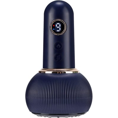 Elektrische Schraap Cupping Massager 9 Niveaus Negatieve Druk Verwarming GuaSha Vacuüm Zuignap Anti-Cellulitis Vetverbrander Apparaat blauw