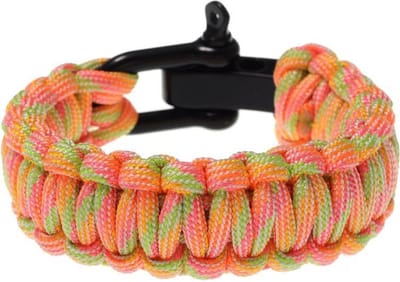 Behave Armband van paracord met verstelbaar roestvrij staal zwart slot