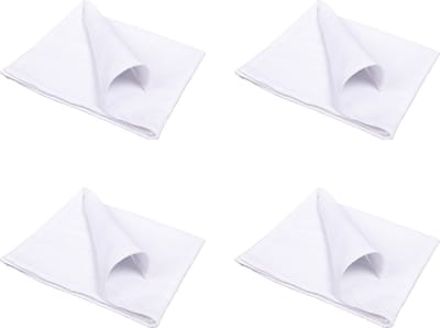 QUVIO Servet – Servetten – Katoenen servet – Servet katoen – Stoffen servet – Servet stof –Witte servetten – Servet Wit – Servet 40x40cm – Katoen – 40x40cm – Wit – Set van 4