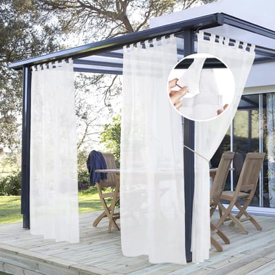 Dailygoods- Patio Gordijnen Waterdicht - Sheer Gordijnen - Lichtfilter Gordijnen - Buitengordijnen voor Balkon/Terras - 137B x 243H cm - 2 Panelen