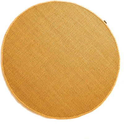 Rond wollen vloerkleed - Lett okergeel 120
