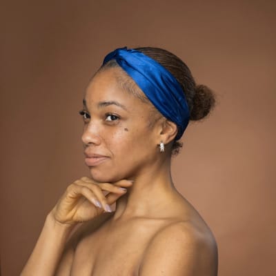 Blauw Satijnen Haarband met Twist - Hoofdband voor Volwassenen - Normaal - AfricanFabs®