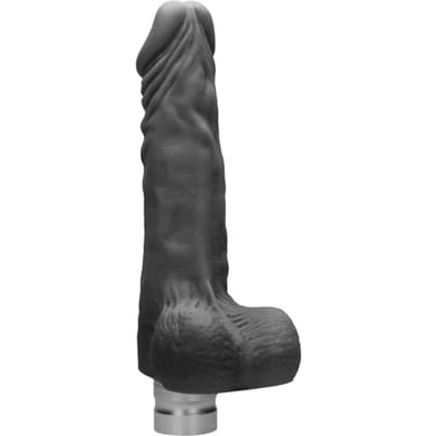 Vibrating Vibrator met ballen – Zwart  20 cm