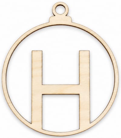 Houten kerstversiering - Wooden Christmas decoration | Letter “H” | 9cm | Licht hout - Natural wood | Kerstbal - Christmas tree bauble - Houten Hangers - Kerstboom - Alfabet - Alphabet - Kerstdecoratie - Naam
