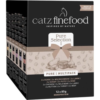 catz finefood Puur Multipak Maaltijdzakjes 12 x 80/85 g Kattenvoer - Multipak 1