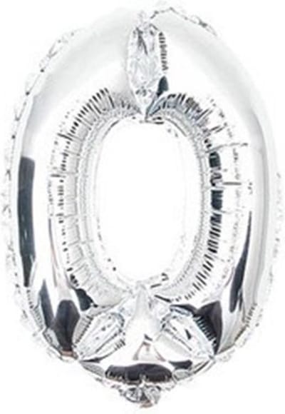 New Age Devi - Zilveren Folieballon met Cijfer 0 - 40cm
