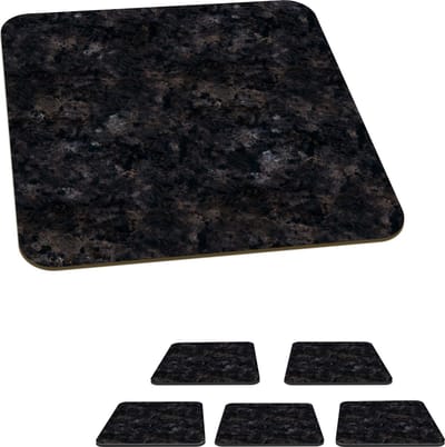 Onderzetters voor glazen - Marmer - Graniet - Design - 10x10 cm - Glasonderzetters - 6 stuks