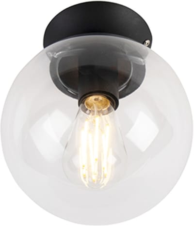 QAZQA pallon - Art Deco Plafondlamp - 1 lichts - Ø 200 mm - Transparant - Woonkamer | Slaapkamer | Keuken