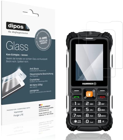 dipos – 2x Pantserfolie geschikt voor Hammer Forge LTE | 9H Screenprotector