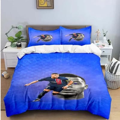 Mode Voetbal M-Mbappe Digitale Print Beddengoed Set Dekbedovertrek Dekbed Bed Jeugd Kinderen Meisjes Jongens Verjaardagscadeau AU King(245*210cm)3pcs