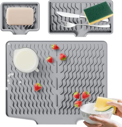 Afdruipmat van Siliconen - Hittebestendig, Antislip en Sneldrogend voor Gootsteen, Afwasrek en Placemat Gebruik