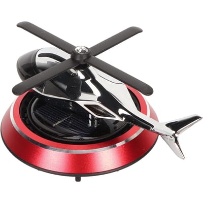 Auto Luchtverfrissers met Zonne-energie Roterend Verlichten Stress Zuiveren Geuren Helikopter Auto Parfum rood