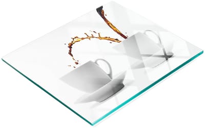 Multifunctionele decoratieve snijplank voor de keuken, gemaakt van gehard glas, koffiekleur, 60x52 cm
