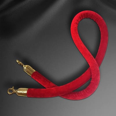 Touwbarrière Set - Wachtrij Touwen - Publiek Sturen - Met Karabijn Haken - 3 Pack 100Cm - Rood
