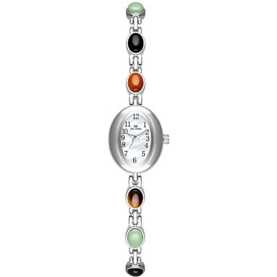 Dames Quartz Horloge Luxe Merk Retro Natuurlijke Dongling Steen en Jade Waterdicht Dames Geavanceerde Ketting Polshorloges cadeau white
