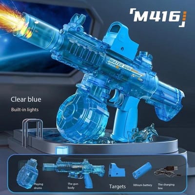 Nieuw Waterpistool M416 Elektrisch Speelgoed Hoge Druk Volledig Automatisch M416 Geweer Volwassenen Jongens en Meisjes Zomer Spelletjes Strand Zwembad Speelgoed