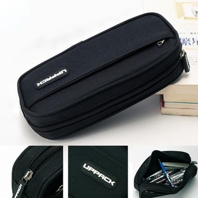 Trousse à crayons créative, jolie trousse à crayons Kawaii pour garçon et fille, sac de rangement pour stylos pour enfants, boîte de papeterie fournitures scolaires pour étudiants noir