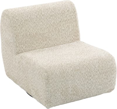 Fauteuil Pivotant 360° - Fauteuil en Chenille Beige - Chaise Confortable pour Salon - Mobilité Fluide - 70 cm - Design Ouvert - Relaxatiehoek