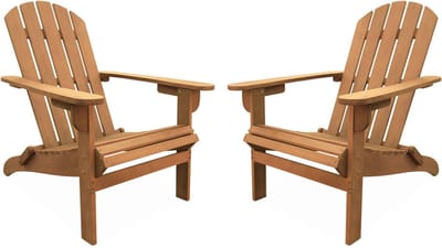 sweeek - Set van 2 eucalyptus houten tuinstoelen, adirondack salamanca, 89x73,5x94cm