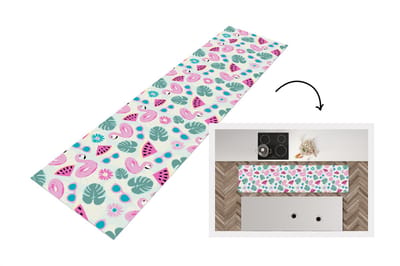 Keukenloper - Loper keuken - Zomer - Patroon - Flamingo - Monstera - 200x50 cm - Keukenloper vinyl