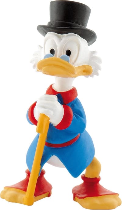 Bullyland 15310 – Speelfiguur en verzamelfiguur Dagobert Duck uit Disney, ca. 7 cm – levensecht en detailrijk vormgegeven – ideaal als taartfiguur en klein cadeautje voor kinderen vanaf 3 jaar.