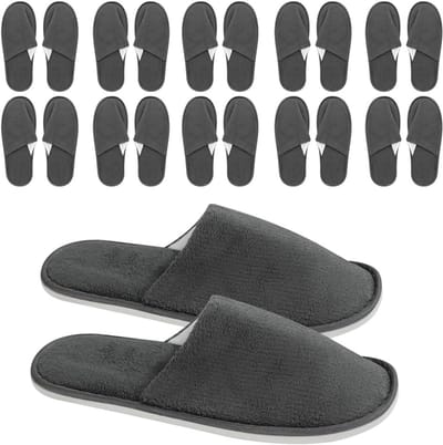 Wegwerp hotelpantoffels, antislip koraal velours, uniseks gastenpantoffels voor spa, sauna en schoonheidssalon, 12 paar, 29 x 11,5 cm