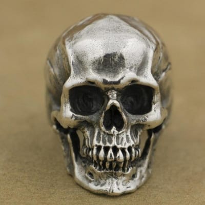 Europese en Amerikaanse Hot Nieuwe Heren Retro Gebarsten Schedel Ring No. 9 black