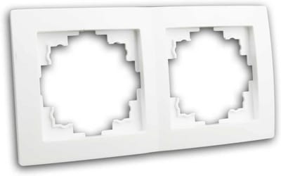 Dubbel Frame - Wand Frame - Schakelaars Plaatsen - Mat Wit Kunststof - 150x80mm - Wit