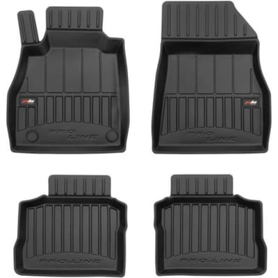 Frogum No.77 Automat / Vloermat - 3D Pasvorm - Geschikt voor Nissan Micra K14 vanaf 2016 - TPE Rubber - 4-delig - Hoge Rand 6cm - Zwart