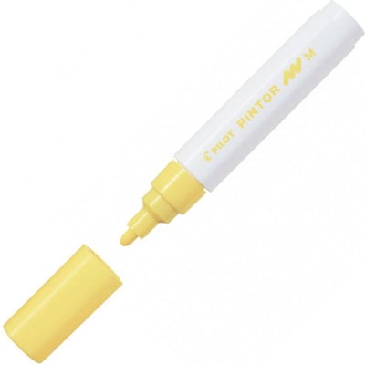 Pilot Pintor Gele Verfstift - Medium marker met 1,4mm schrijfbreedte - Inkt op waterbasis - Dekt op elk oppervlak, zelfs de donkerste - Teken, kleur, versier, markeer, schrijf, kalligrafeer…
