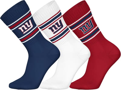 NFL NY GIANTS Crew Socks - 3-pack - Blauw/Wit/Rood - Maat 35/38