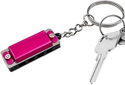 Mondharmonica Sleutelhanger - Mini Muziekinstrument - Muziek Leren Spelen - Compact Lichtgewicht - 4 Gaats 8 Tonig - Willekeurige Kleur