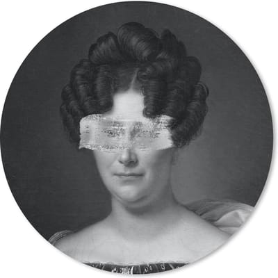 Muismat rond 20x20 cm - Mousepad Johanna Henriette Engelen - Alexandre Jean Dubois Drahonet - Zwart - Wit - Ronde muismatten