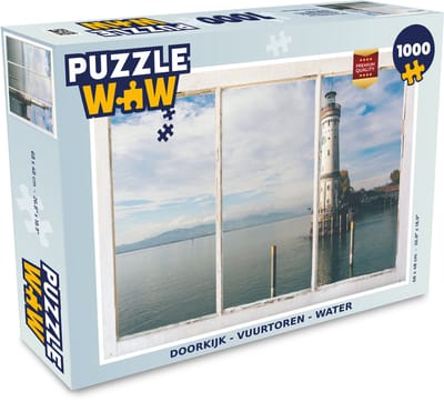 Puzzel Doorkijk - Vuurtoren - Water - Legpuzzel - Puzzel 1000 stukjes volwassenen