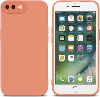 Cadorabo Hoesje geschikt voor Apple iPhone 7 PLUS / 7S PLUS / 8 PLUS in FLUID LICHT ORANJE - Beschermhoes gemaakt van flexibel TPU silicone Cover Fluid Case