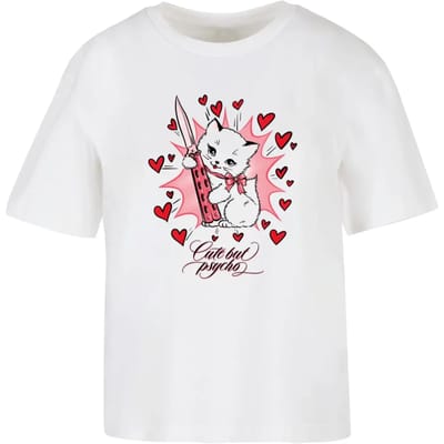 Dames-T-shirt Miss Tee Psycho Kitty