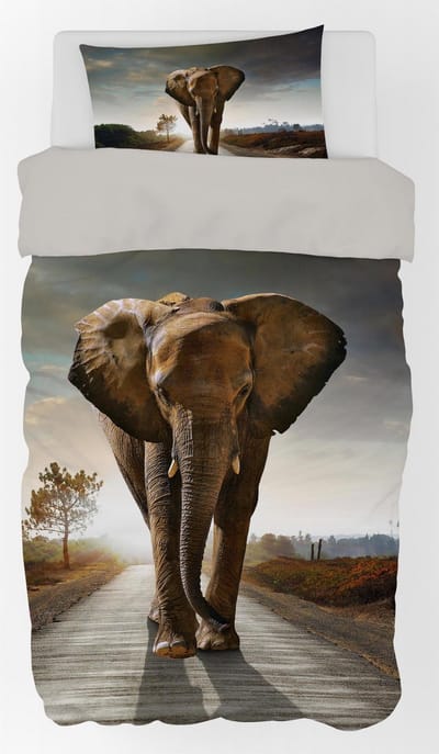 Animal Pictures dekbedovertrek Olifant 140 x 200 cm - 70 x 90 cm - Katoen